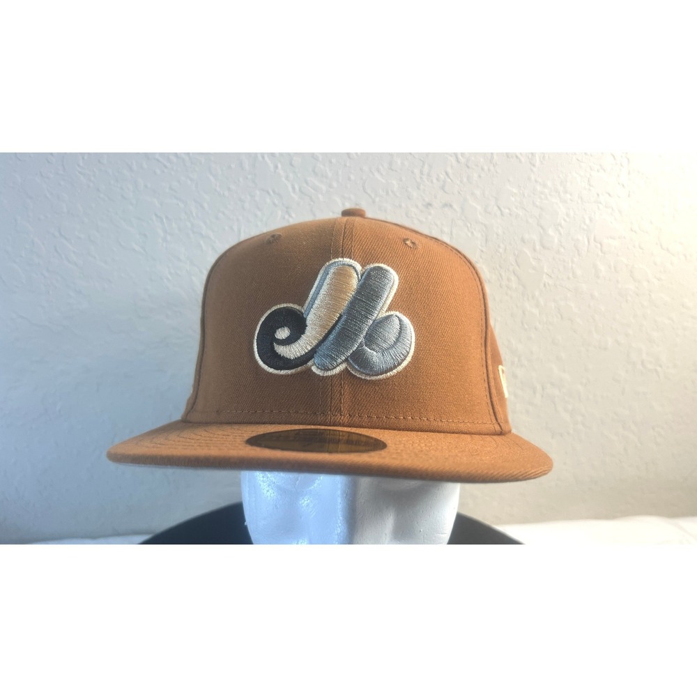 New Era 59FIFTY Montreal Expos Olympic Stadium Side Patch Hat Brown 7 3/8
